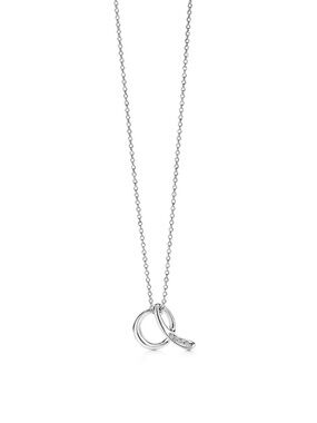 Tiffany Elsa Peretti “A” Alphabet Collection Necklace with Diamonds